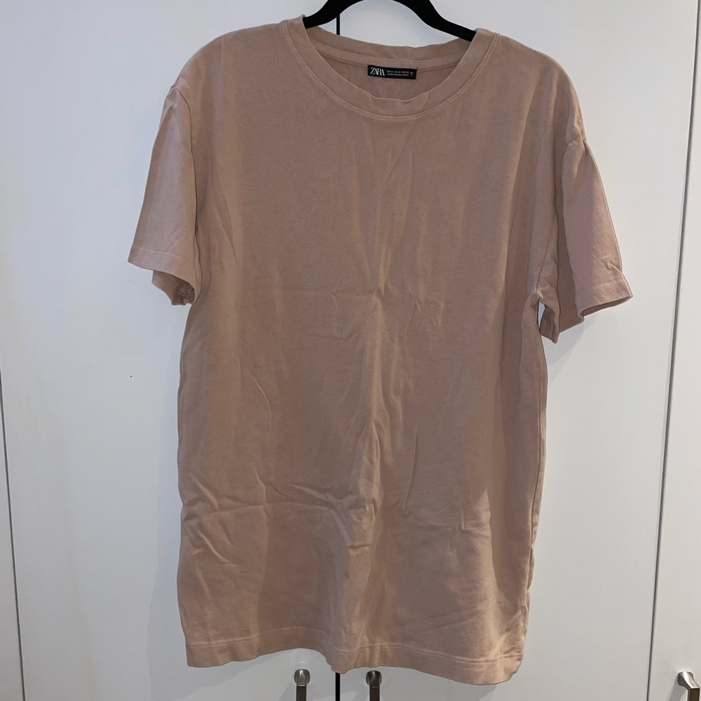 Zara Women’s Beige/Dusty Rose T-Shirt, Never Been Worn